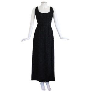 🌟VINTAGE🌟 Malcolm Starr Ankle Length Formal Dress with Lace Applique